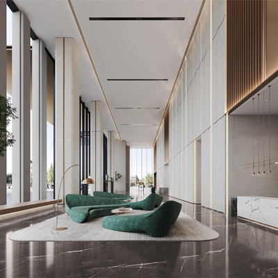  写字楼大堂 办公楼大堂su模型 