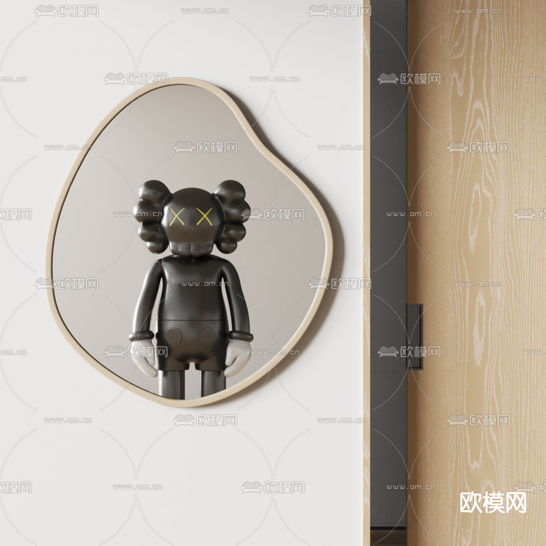 West Elm 镜子 装饰镜 异形镜3d模型