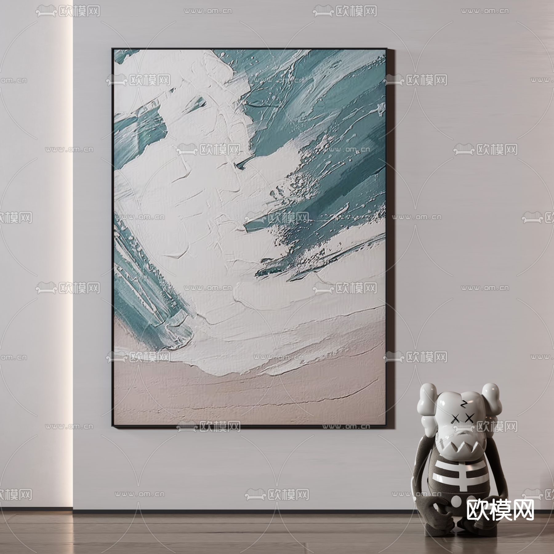 现代装饰画 抽象画3d模型下载_ID14051705_3dmax免费模型-欧模网