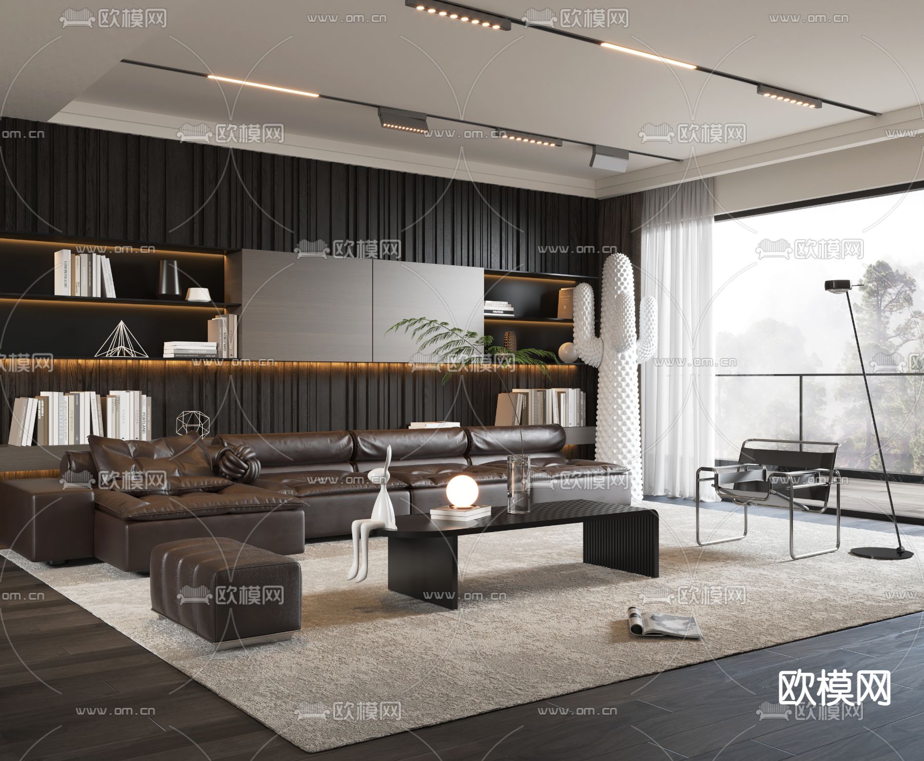 现代组合沙发3d模型下载（渲染图1）