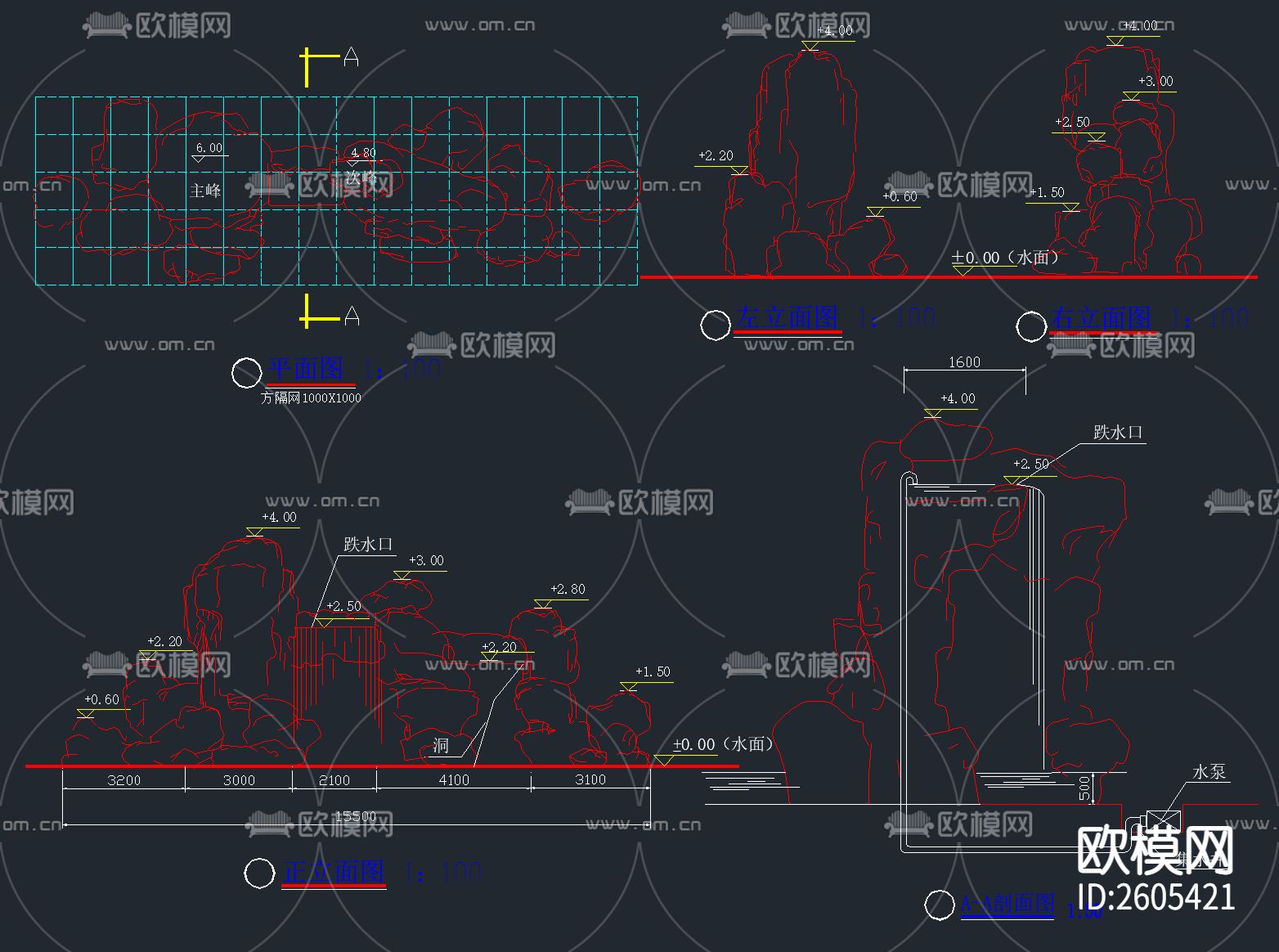 公园广场景观小品cad图库下载（渲染图8）