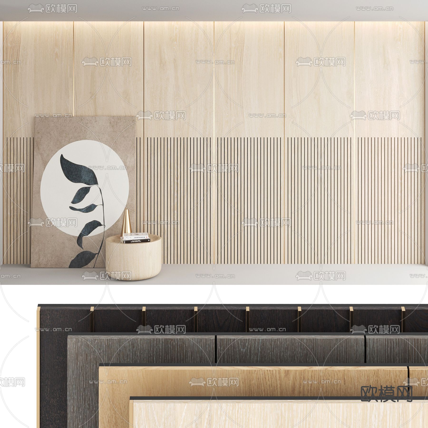 床头背景墙3d模型下载（渲染图1）
