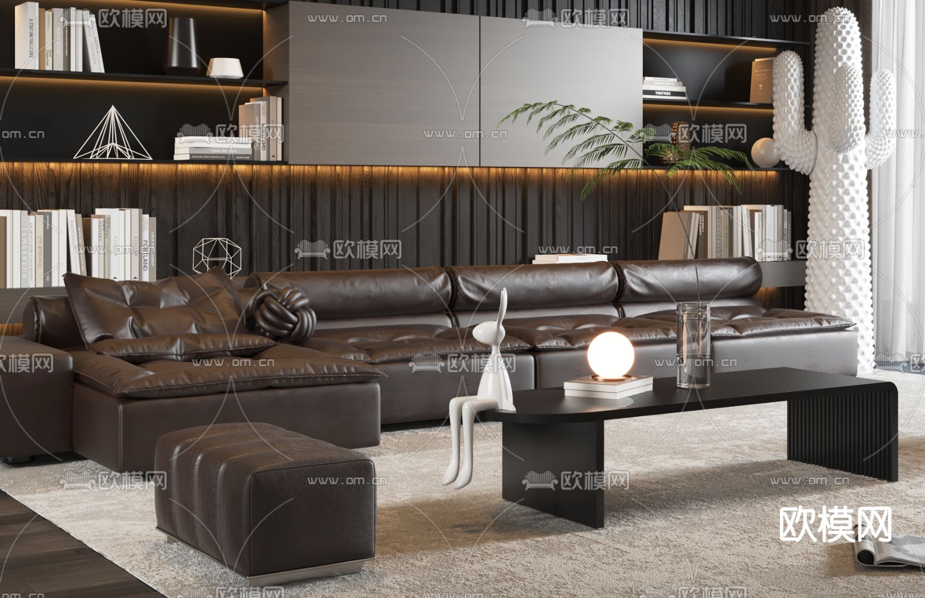 现代组合沙发3d模型下载（渲染图2）