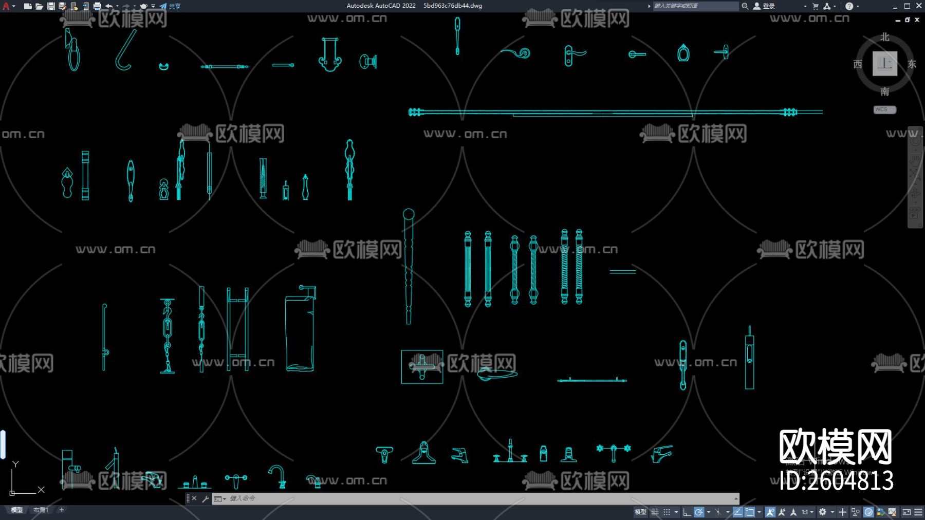 CAD五金配件cad图库下载