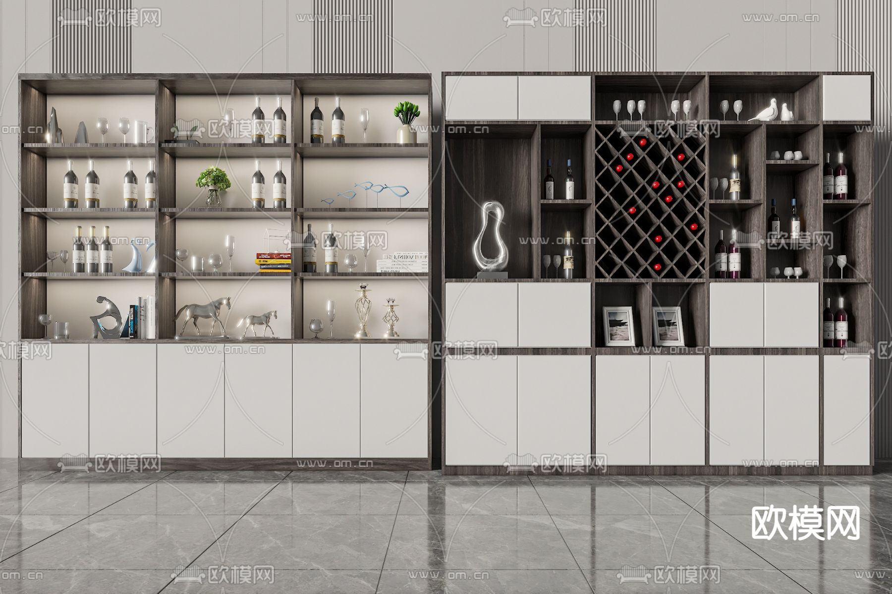 酒柜3d模型下载