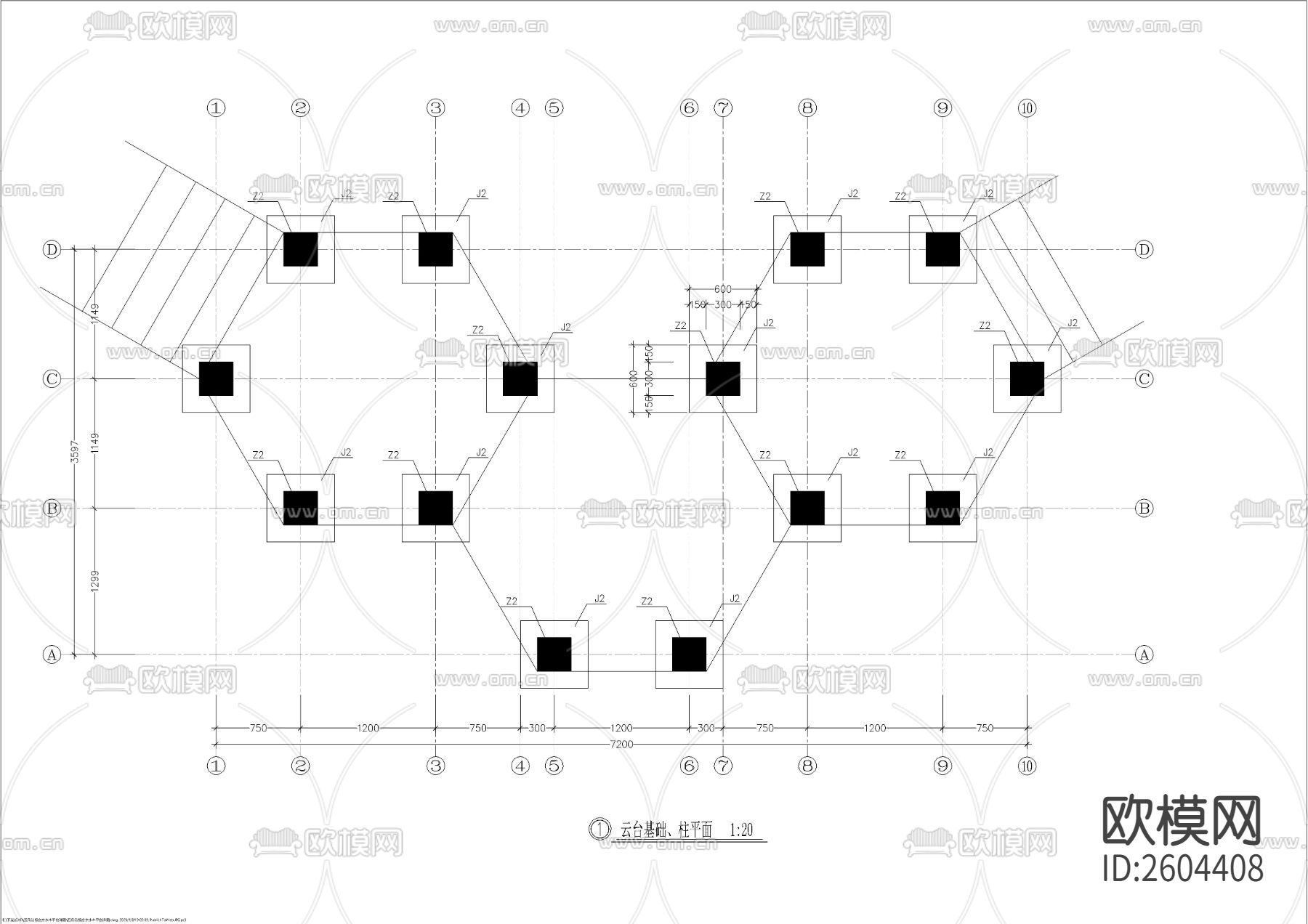 五角边组合亲水木平台节点大样下载（渲染图1）