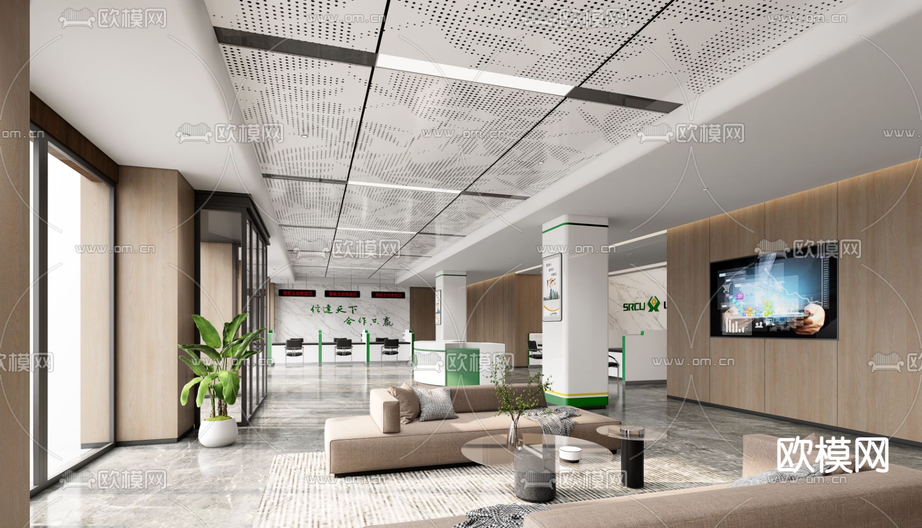 银行3d模型下载