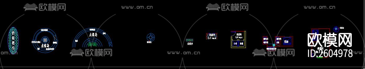 餐饮cad图库下载（渲染图5）