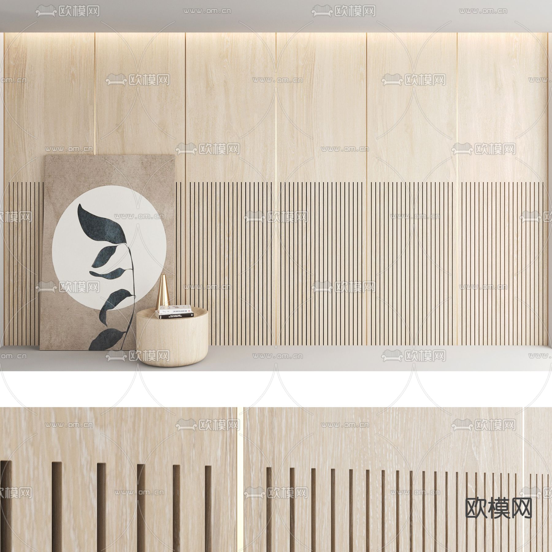 床头背景墙3d模型下载（渲染图5）