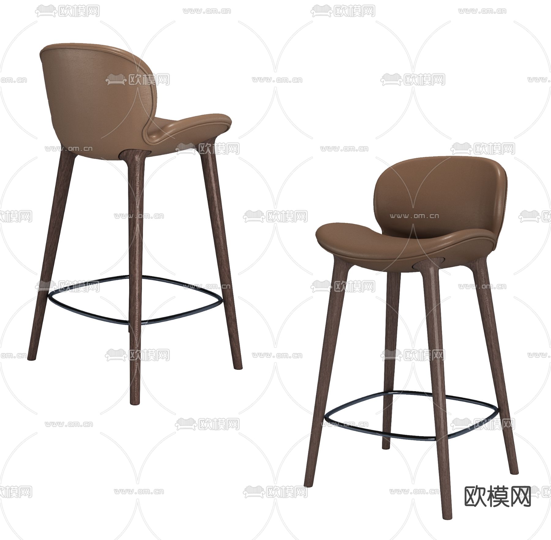 靠背吧椅 吧凳3d模型下载