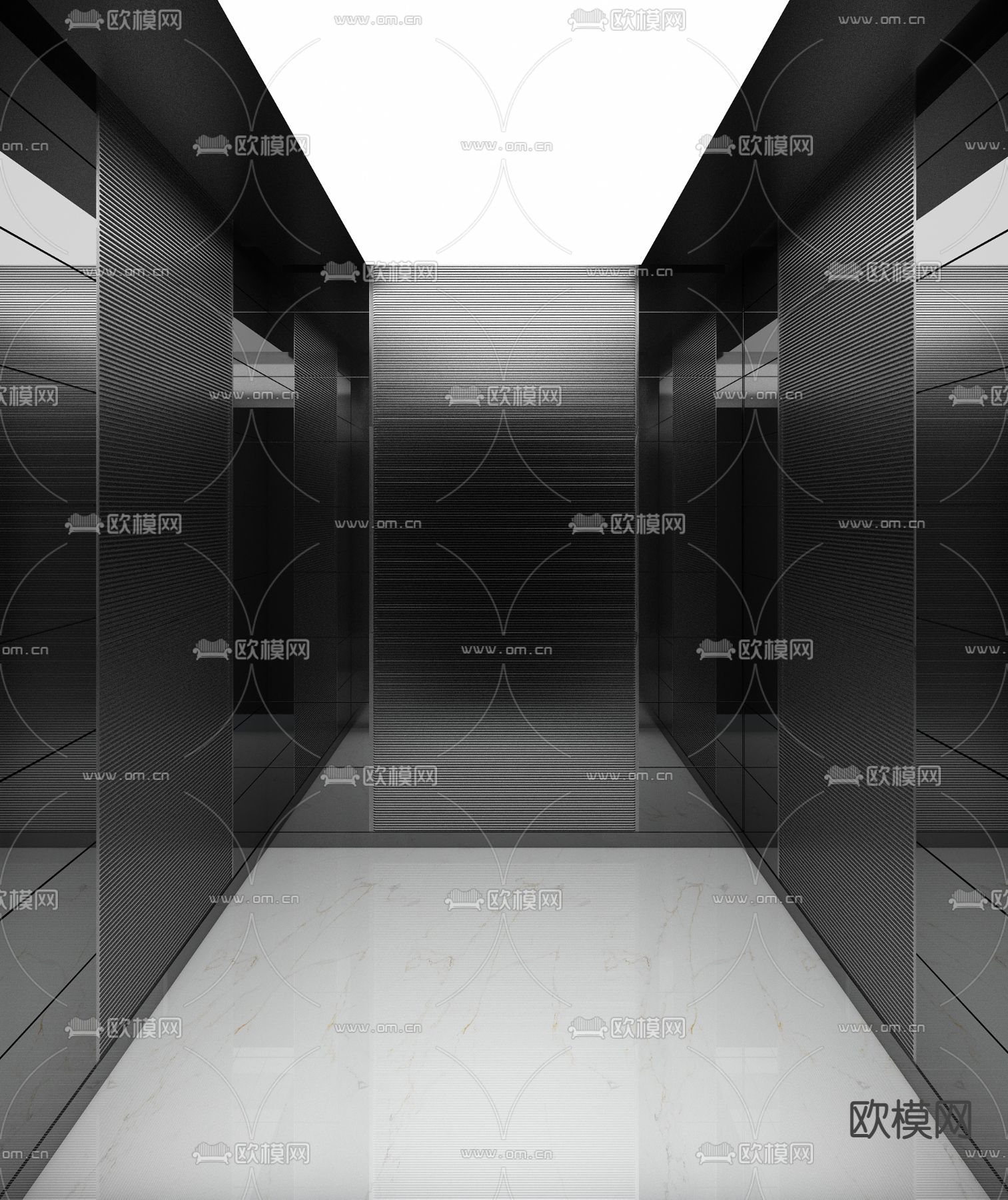 现代电梯轿厢3d模型下载