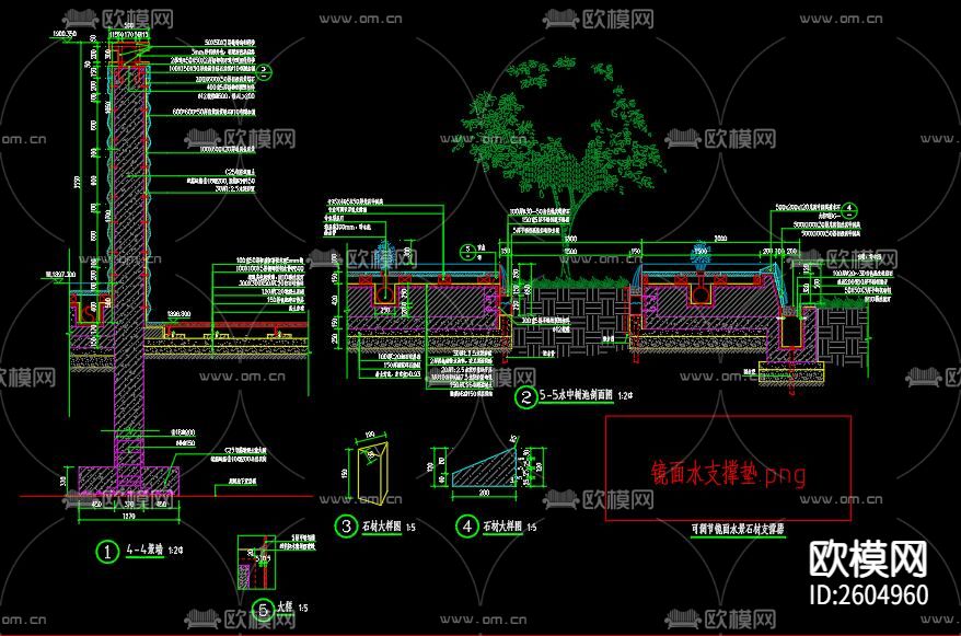 入口景墙节点大样下载（渲染图8）