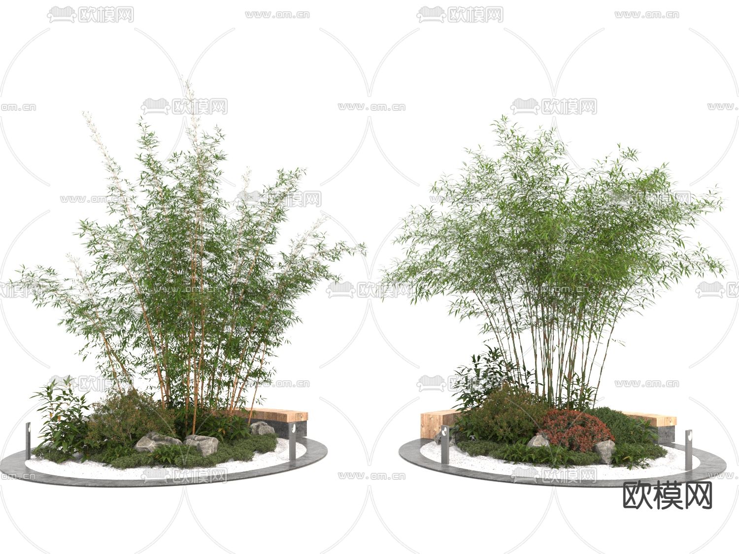 竹子 花坛3d模型下载