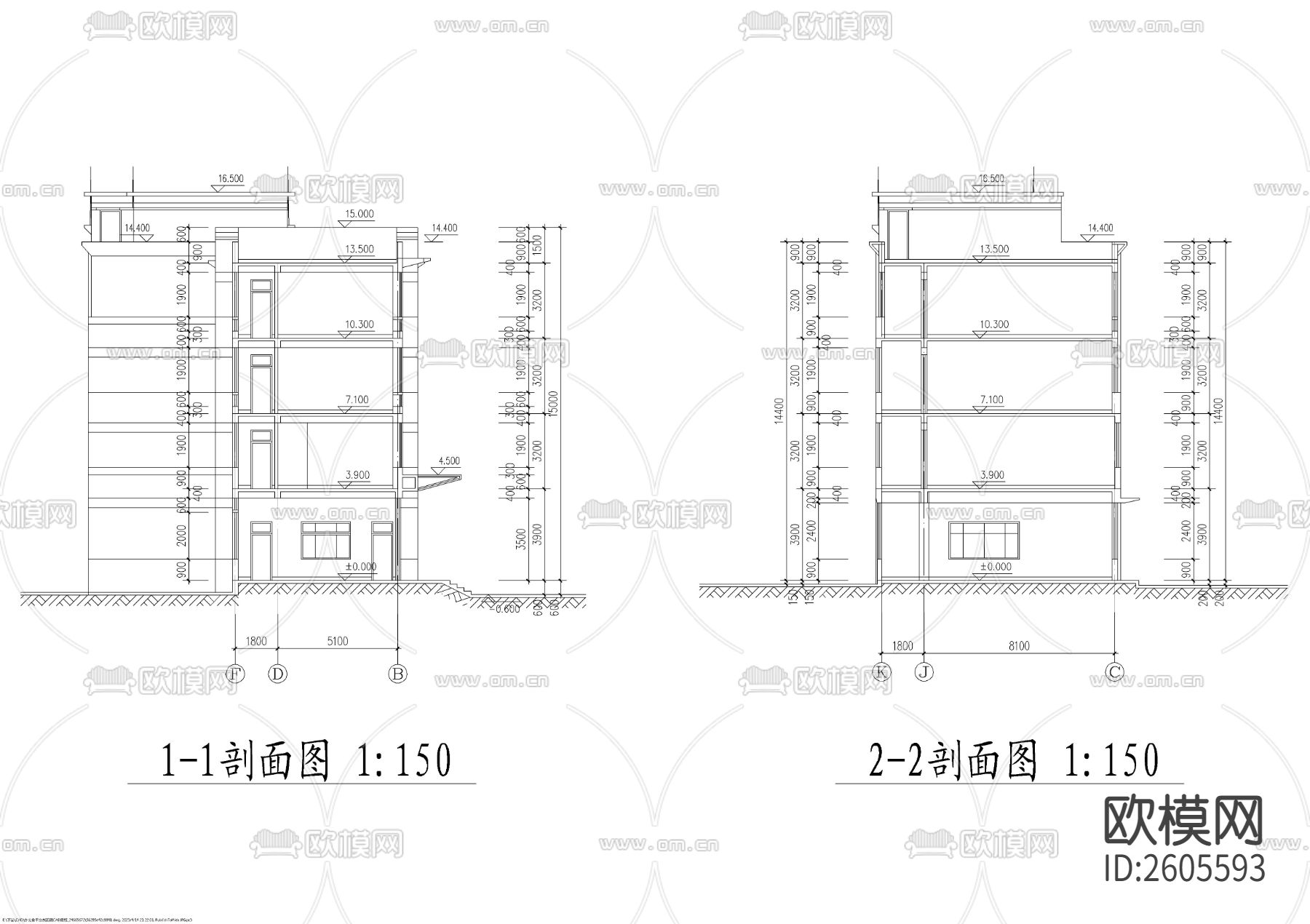 办公楼宿舍楼CAD施工图下载（渲染图6）