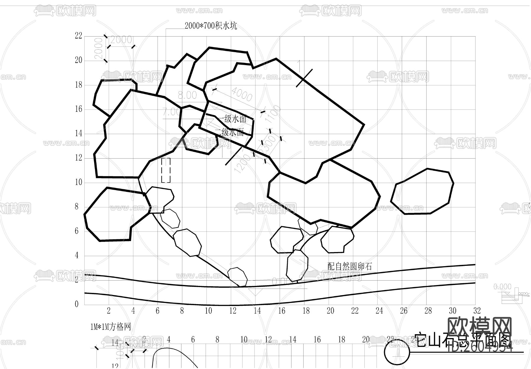 假山水节点大样下载（渲染图2）