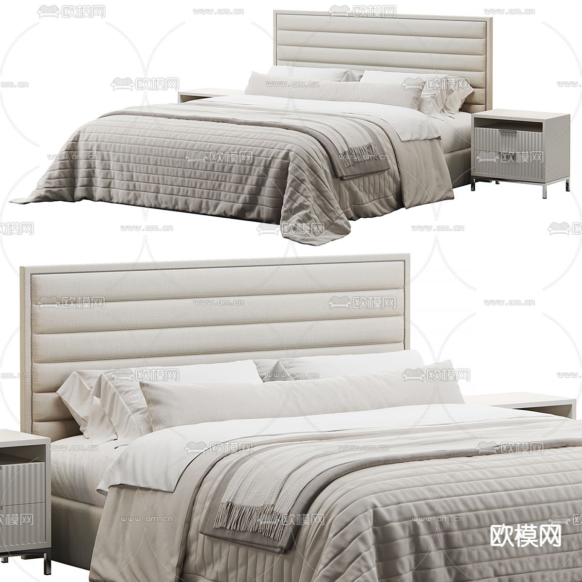 pertica 双人床3d模型下载（渲染图1）