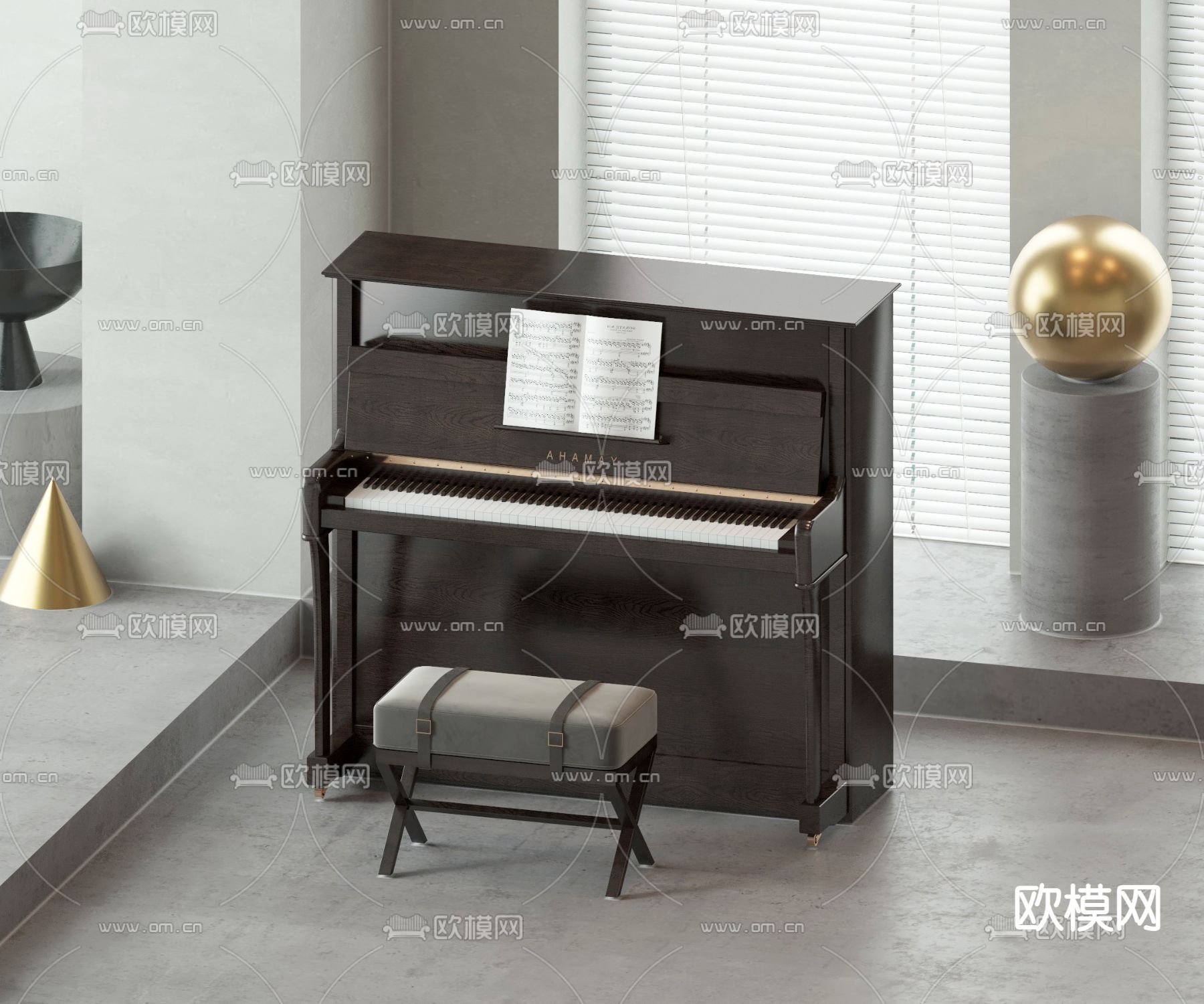 钢琴3d模型下载