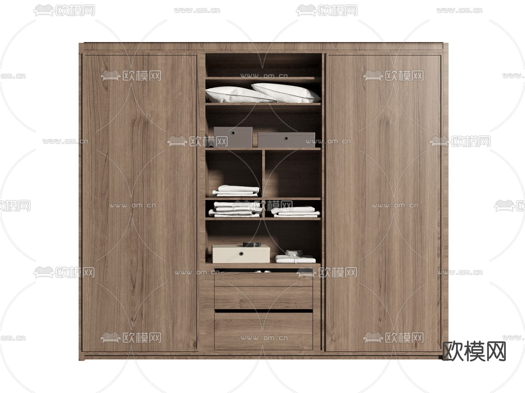 侘寂风衣柜3d模型下载