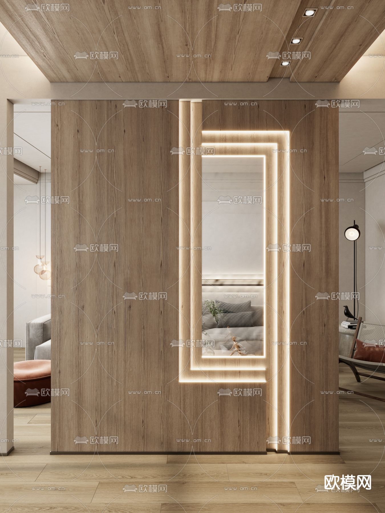 北欧回旋玄关3d模型下载