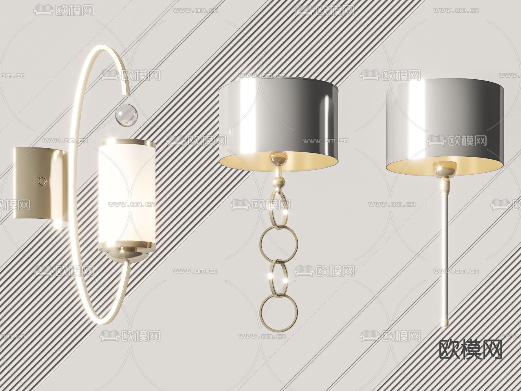 轻奢壁灯3d模型下载