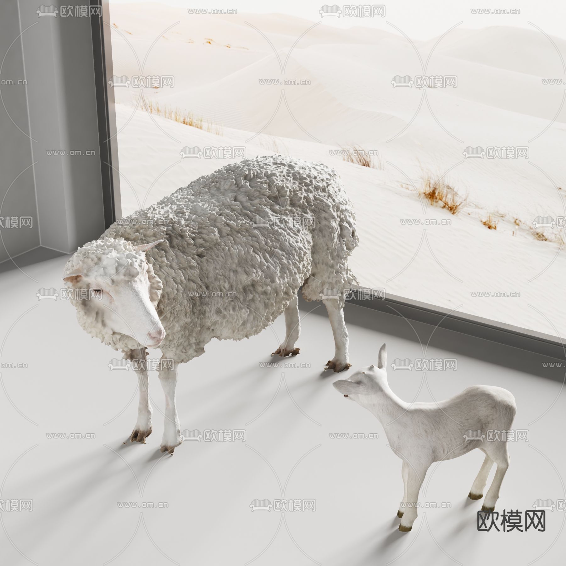 山羊 绵羊 羊羔3d模型下载