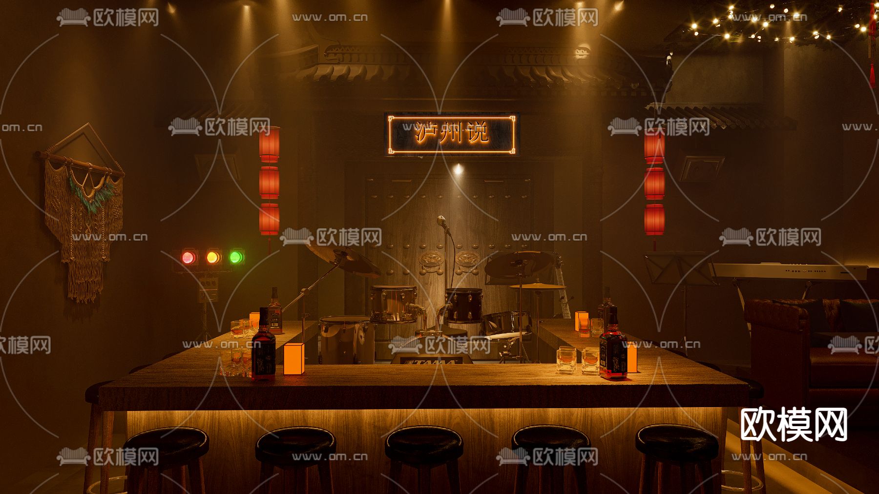 侘寂小酒馆3d模型下载（渲染图3）