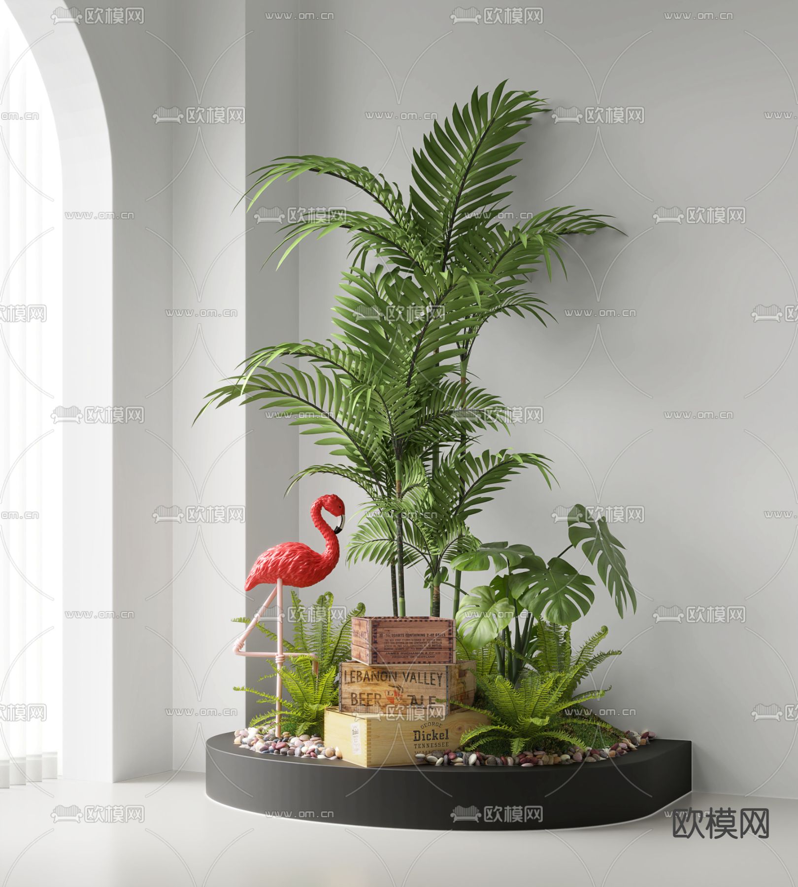 北欧室内景观造景su模型下载（渲染图1）