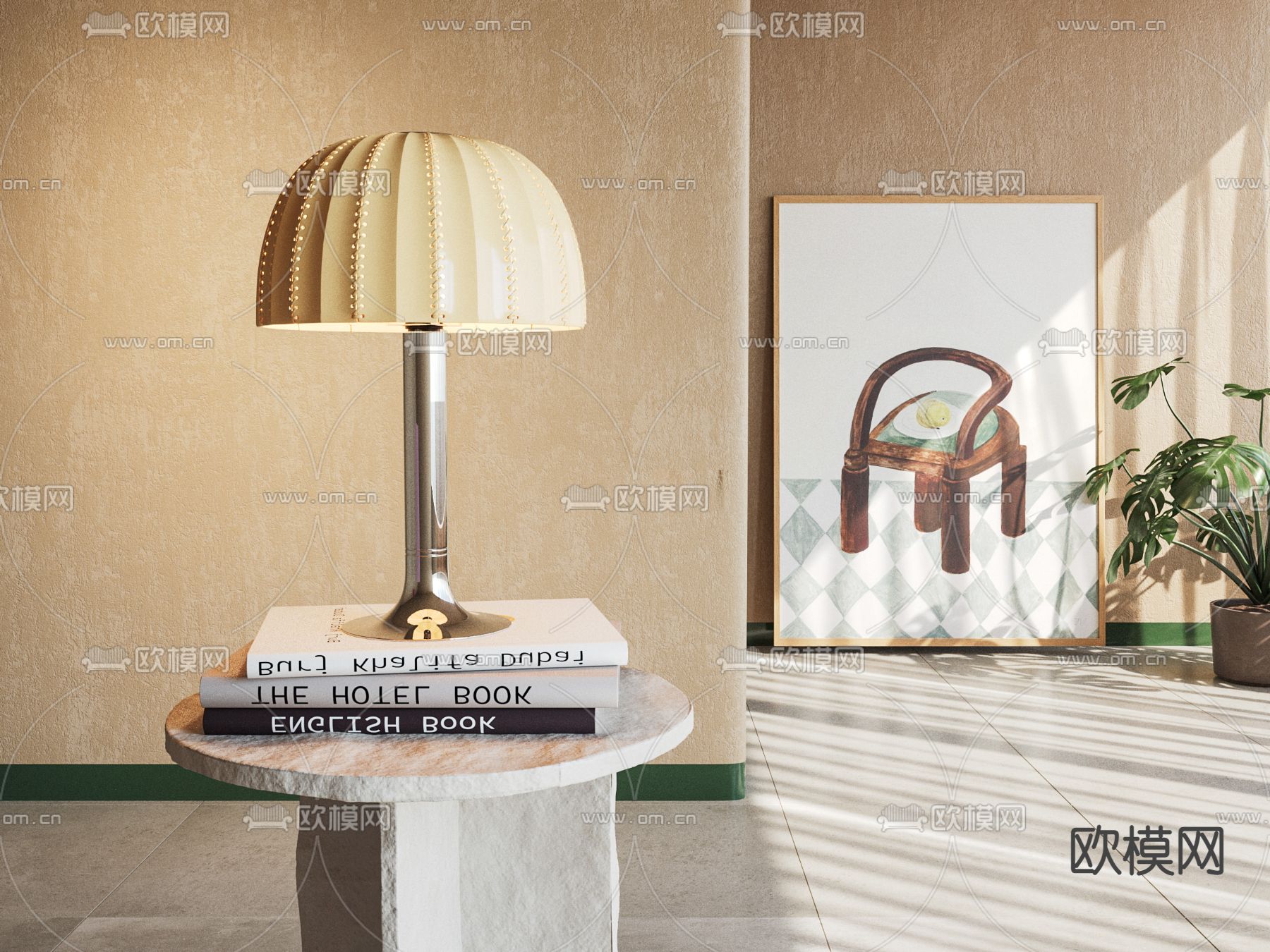 中古风台灯3d模型下载