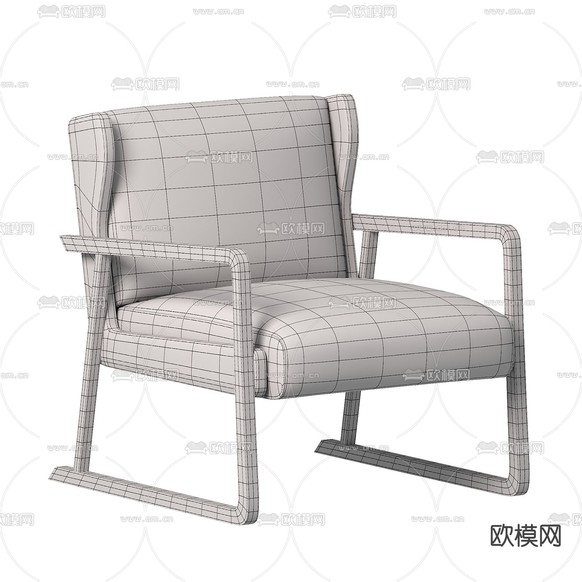REVO 橙色休闲椅子3d模型下载(渲染图5)