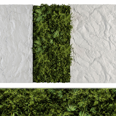 现代植物墙 绿植墙su模型