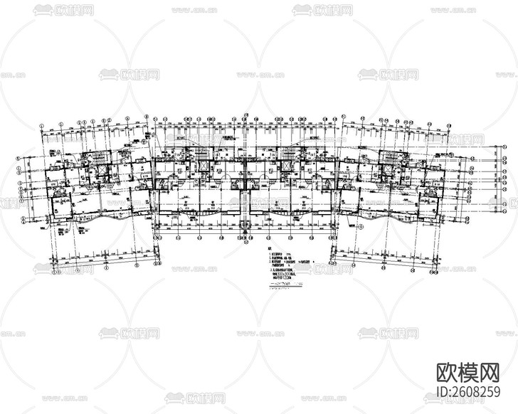 高層小區(qū)建筑CAD施工圖下載(渲染圖3)