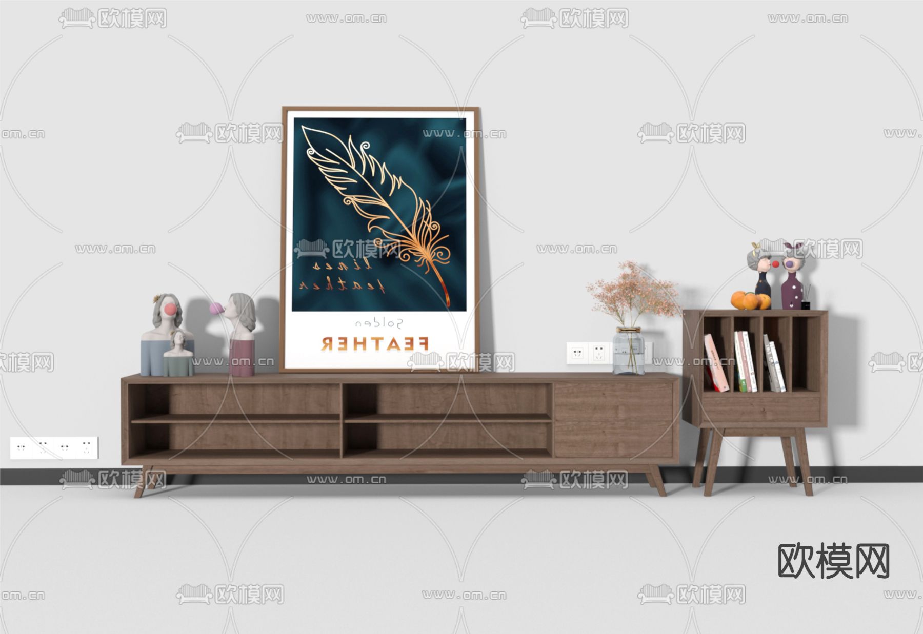 北欧电视柜3d模型下载