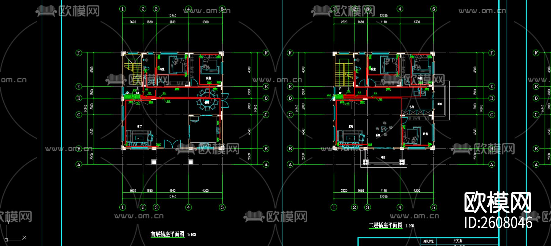 自建房电气CAD施工图下载（渲染图4）