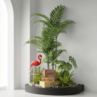  北欧室内景观造景su模型 