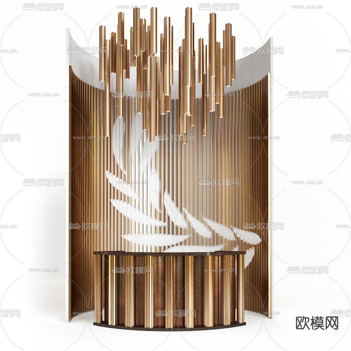 轻奢前台 接待台su模型
