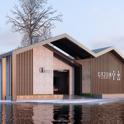  现代公共厕所su模型 