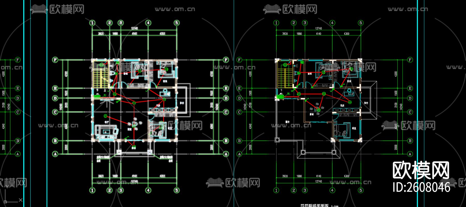 自建房电气CAD施工图下载（渲染图5）