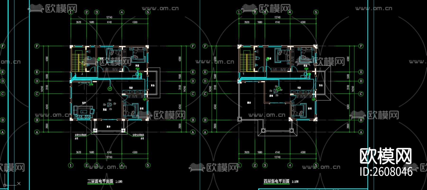 自建房电气CAD施工图下载（渲染图7）