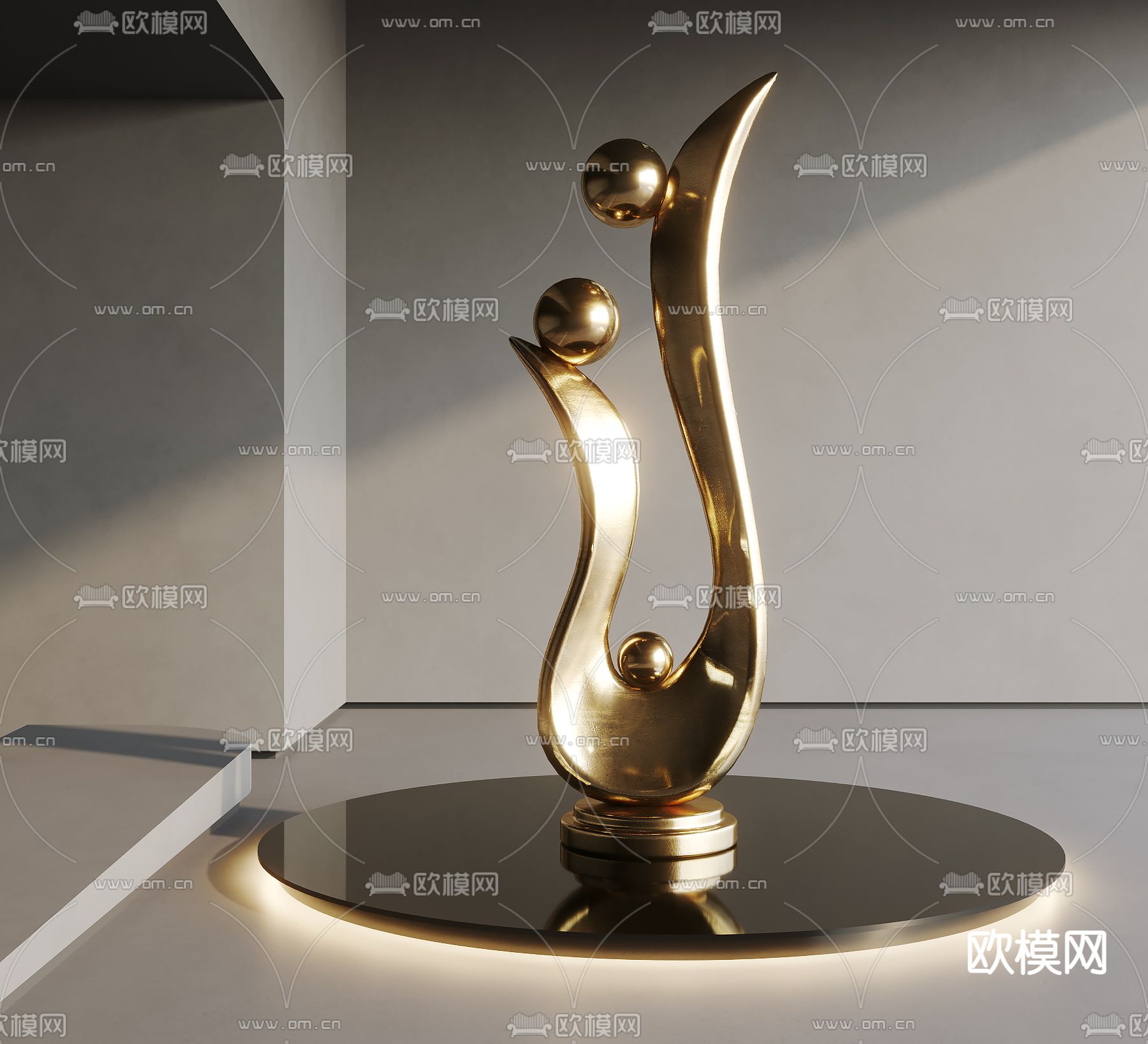 抽象雕塑 艺术装置3d模型下载