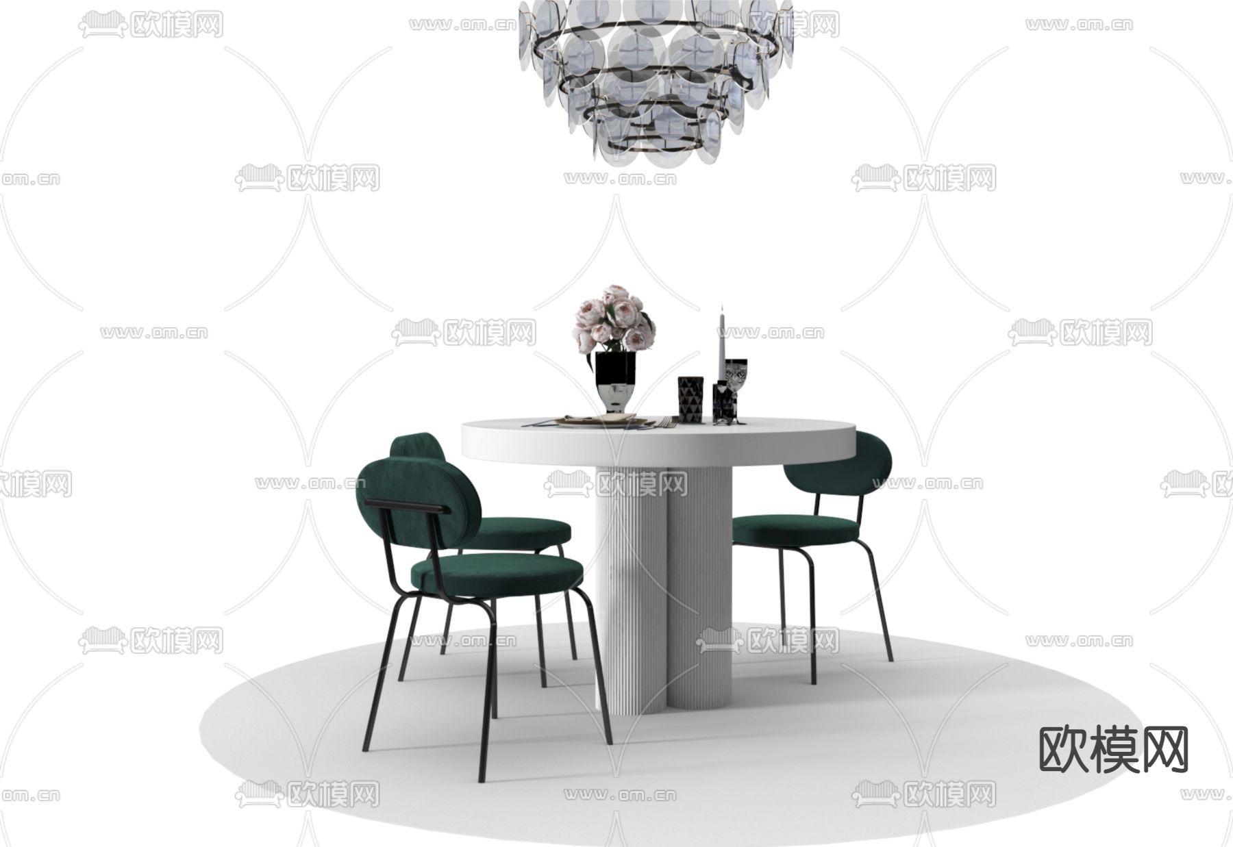 餐桌椅3d模型下载（渲染图1）