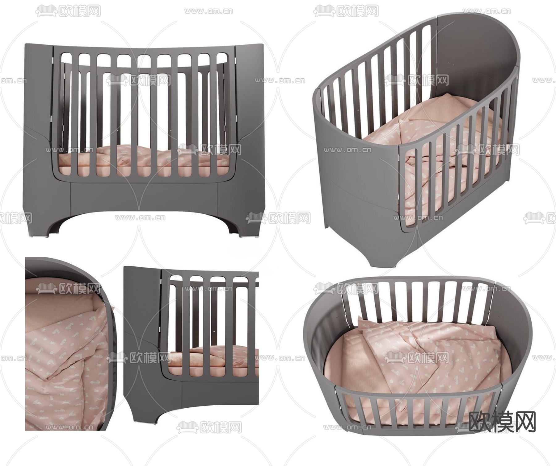 cot by leander 婴儿床su模型下载（渲染图1）