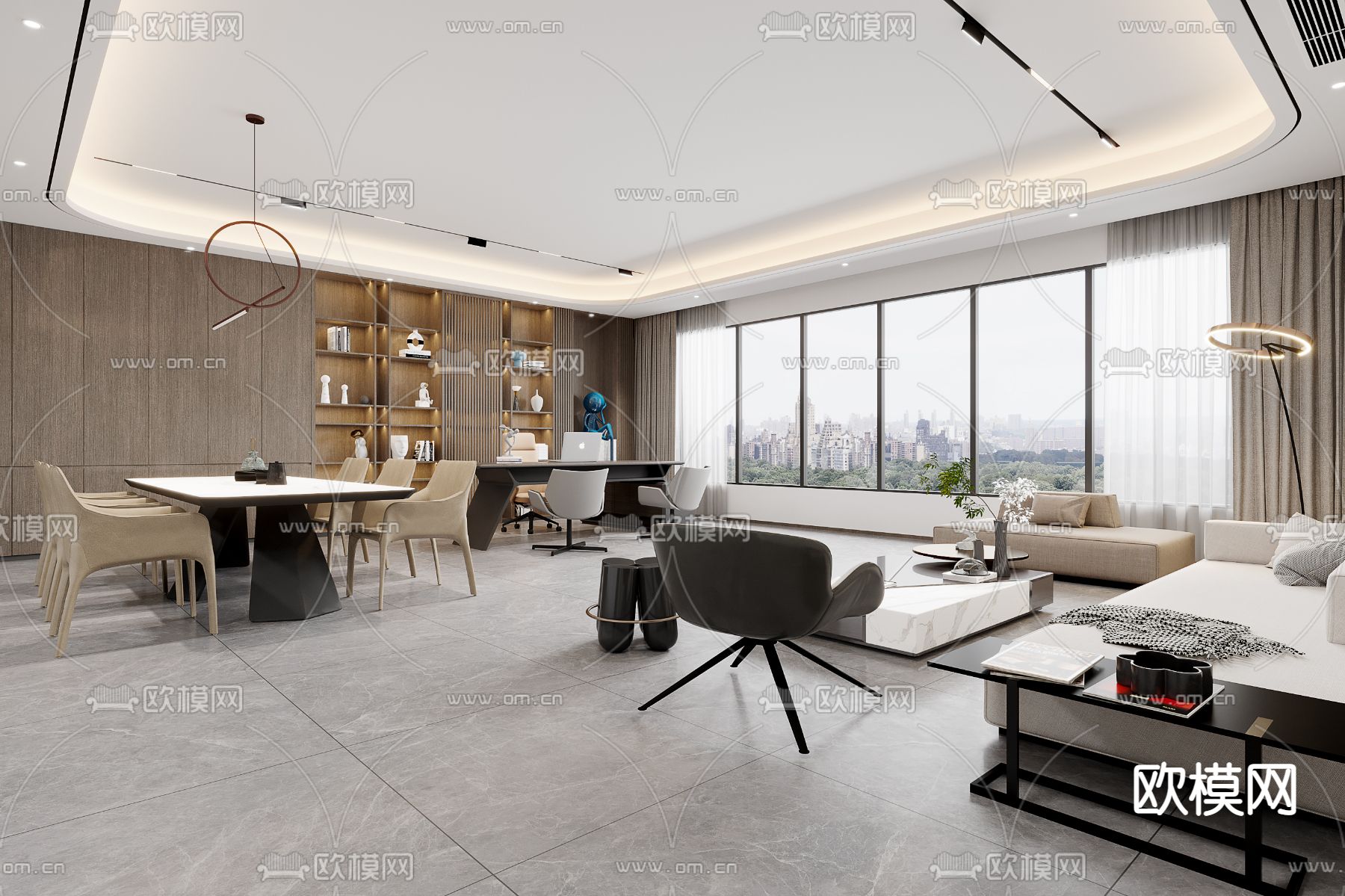 经理办公室su模型下载（渲染图1）