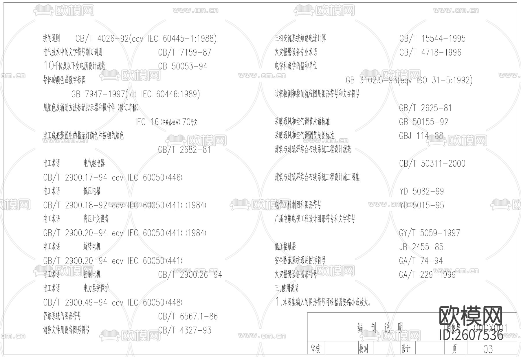电气符号电工术语CAD图库下载（渲染图1）