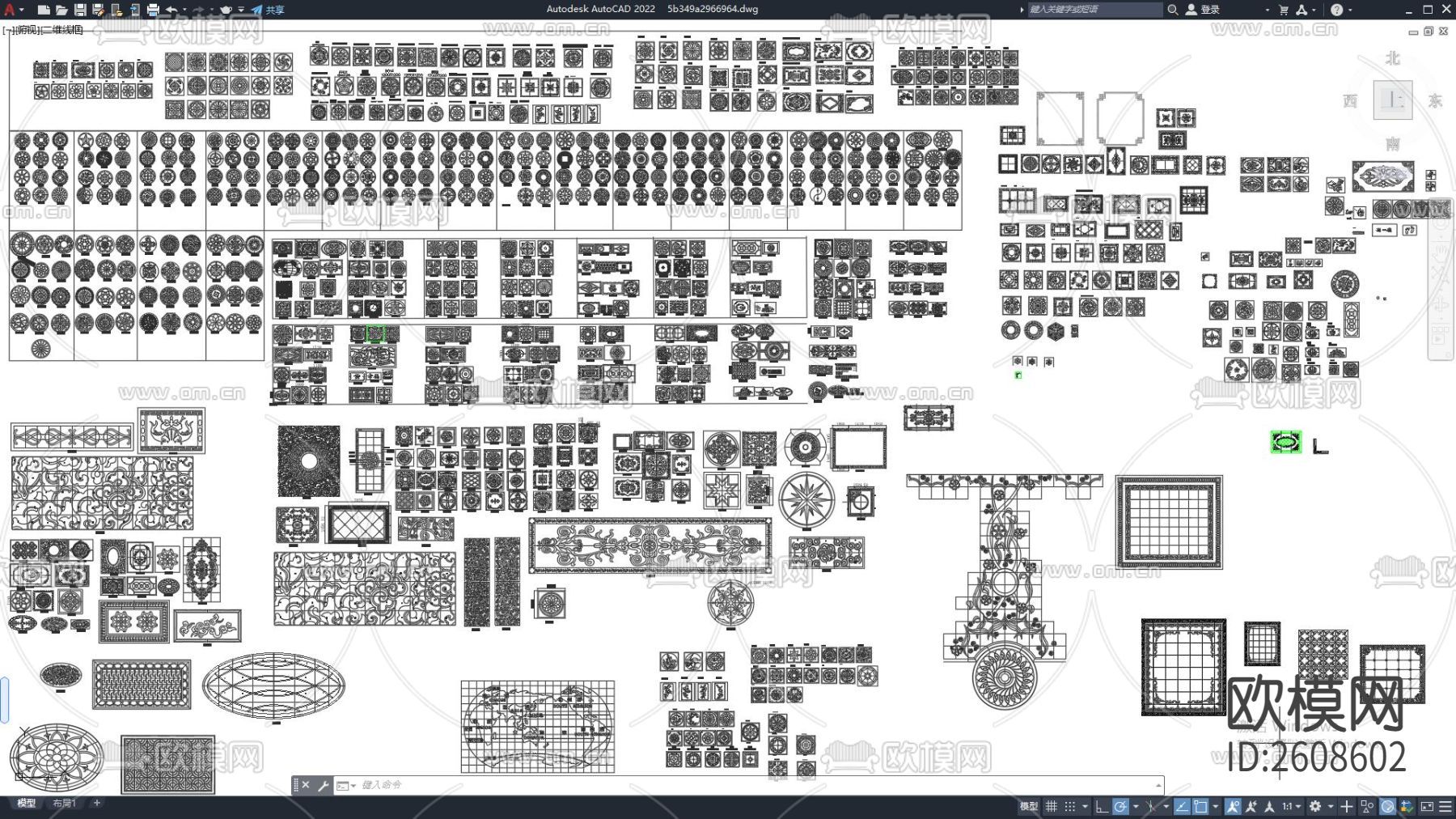 拼花图案 地面拼花 雕花CAD施工图下载（渲染图1）