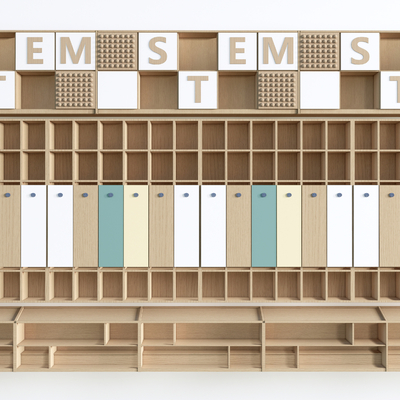  现代儿童书柜su模型 