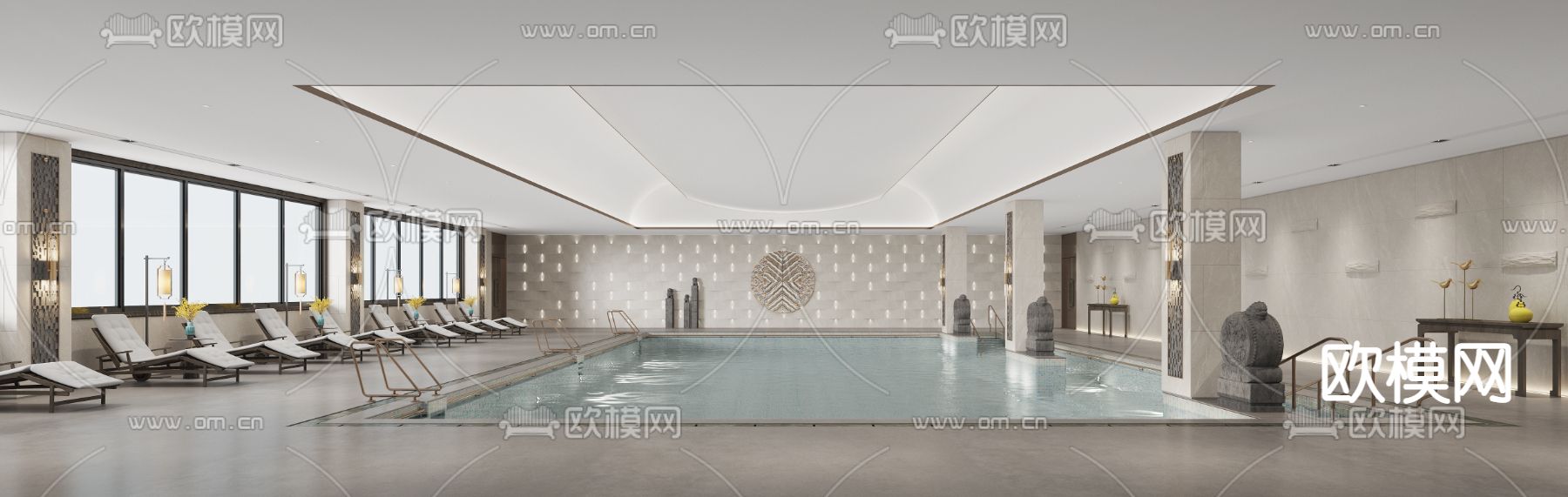 游泳池 游泳馆3d模型下载