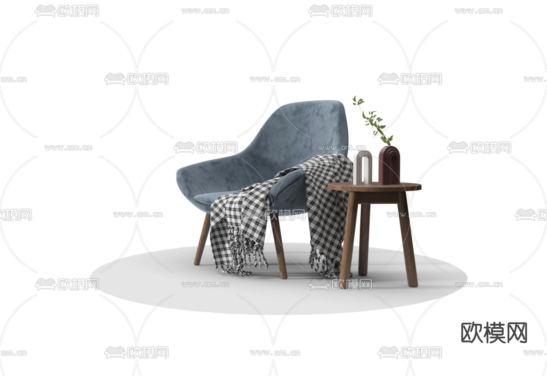 北欧休闲桌椅3d模型下载（渲染图2）