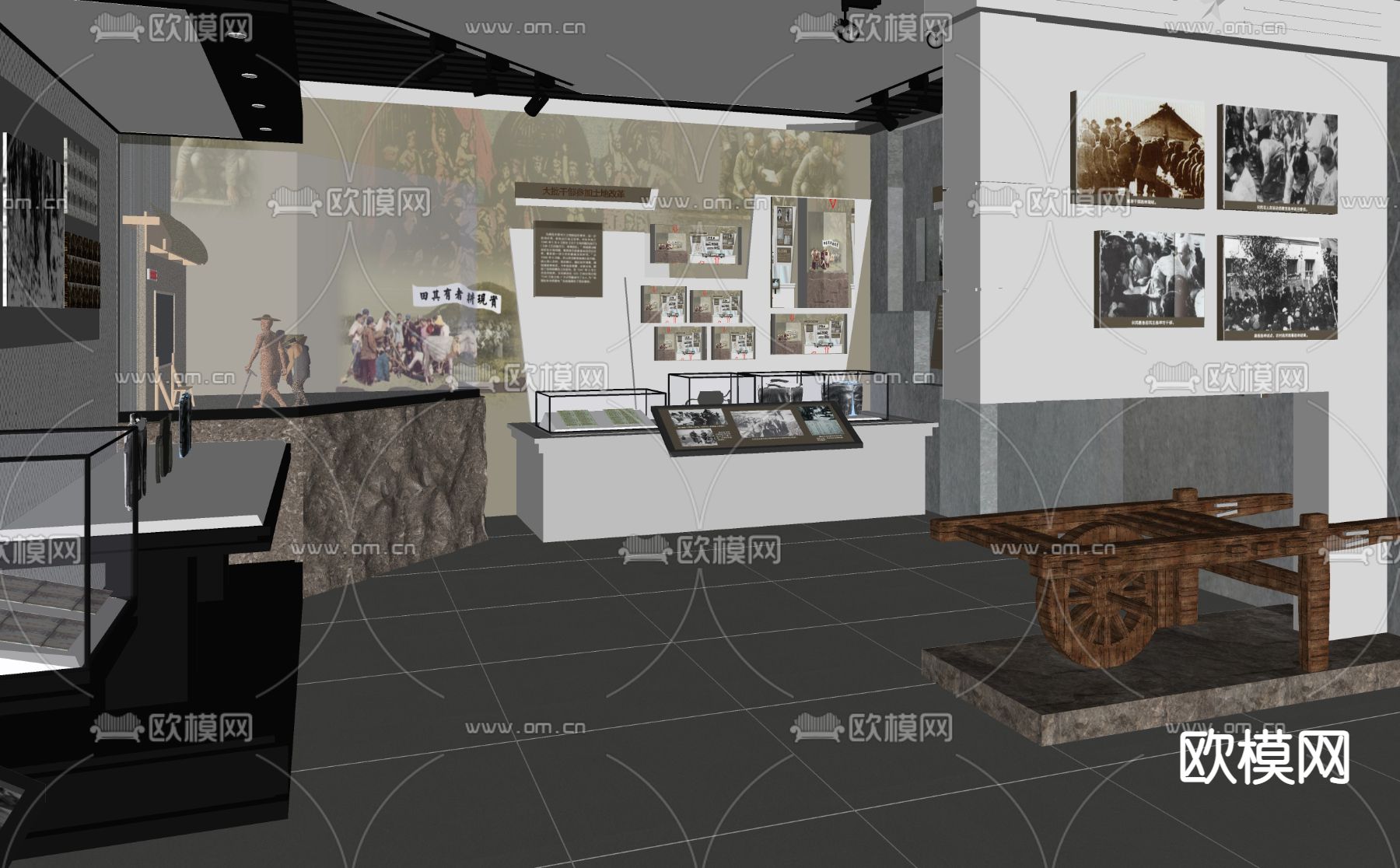 新中式博物馆su模型下载（渲染图2）