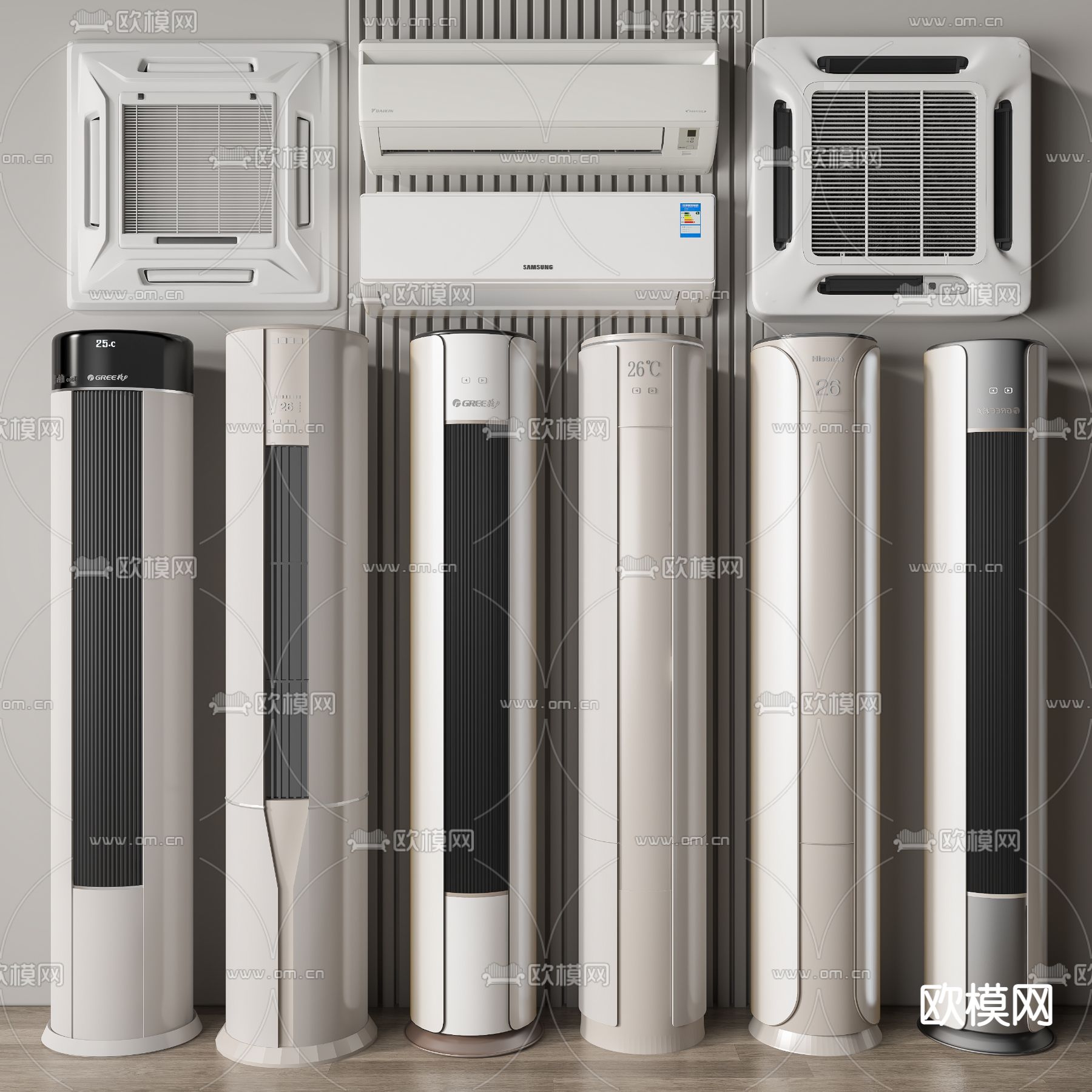 立式空调 挂式空调 中央空调3d模型下载