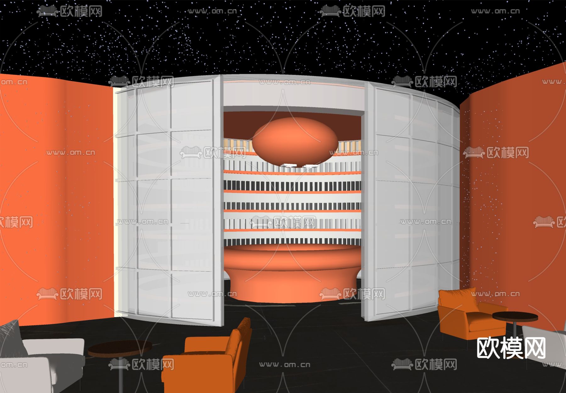 现代星空酒吧su模型下载（渲染图2）